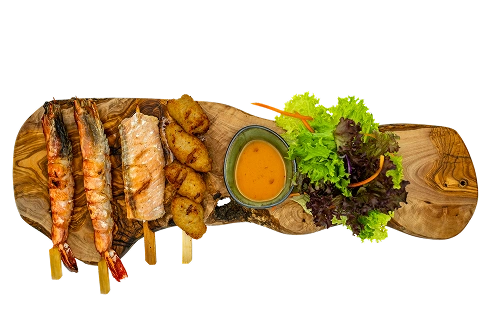 H6. Seafood Mix – 4 Spieße